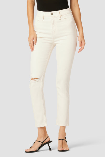 Hudson online Jeans White Holly Skinny Jeans Distressed Ripped Knee High Rise 27 Waist