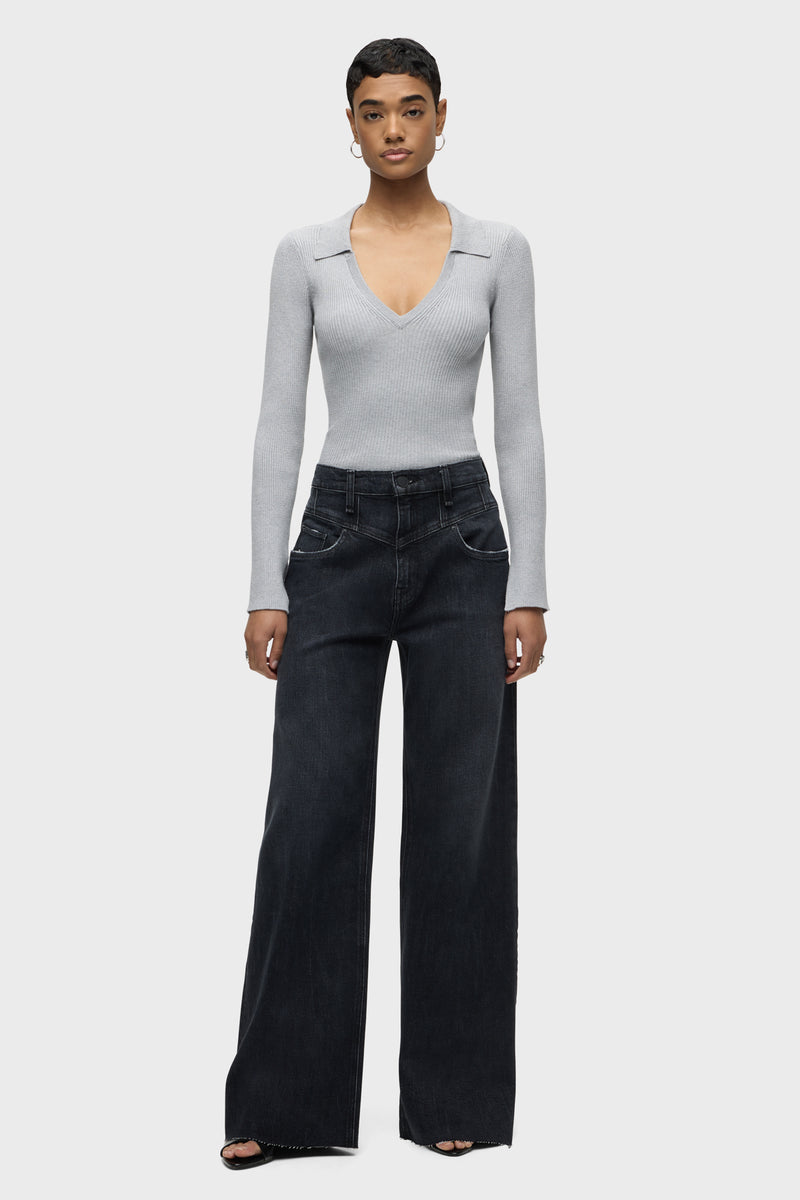 Jodie Seamed Front Yoke Wide Leg Jean