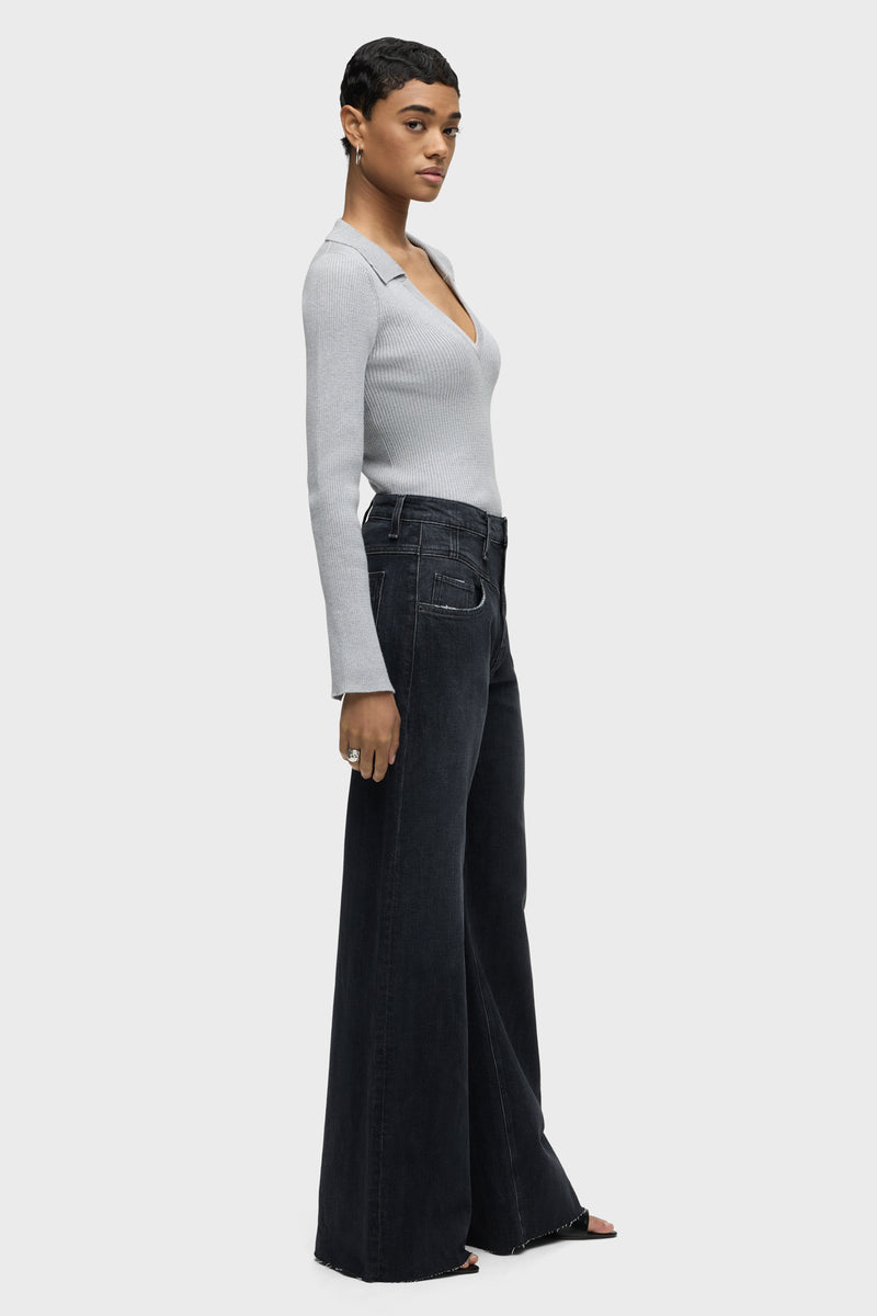 Jodie Seamed Front Yoke Wide Leg Jean