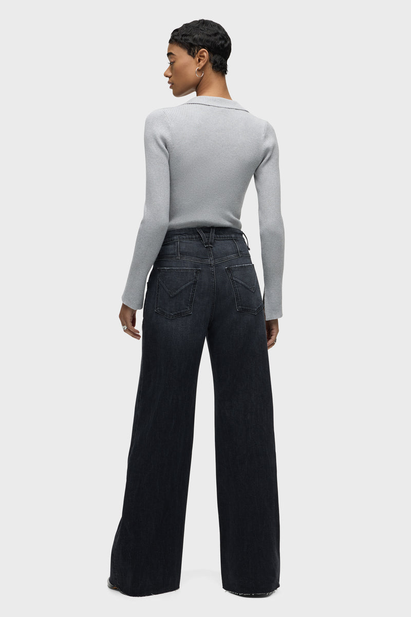 Jodie Seamed Front Yoke Wide Leg Jean