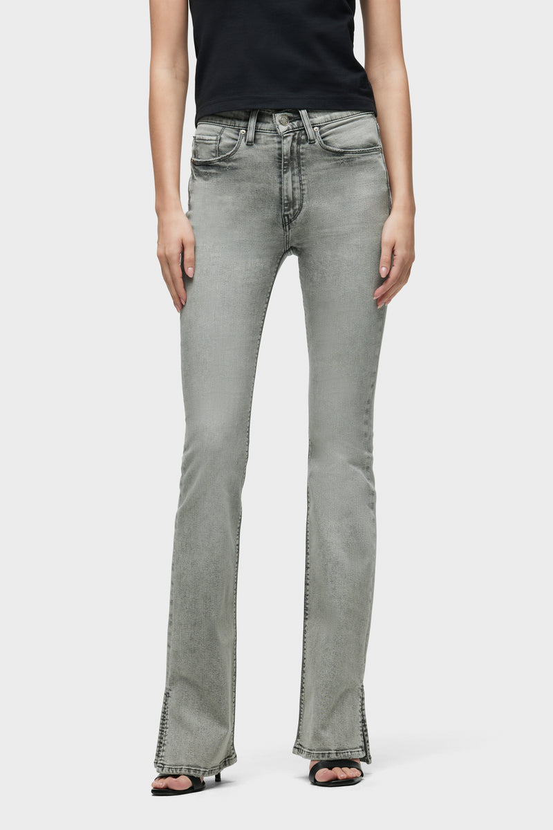 Barbara High-Rise Bootcut Jean w/ Outseam Slit