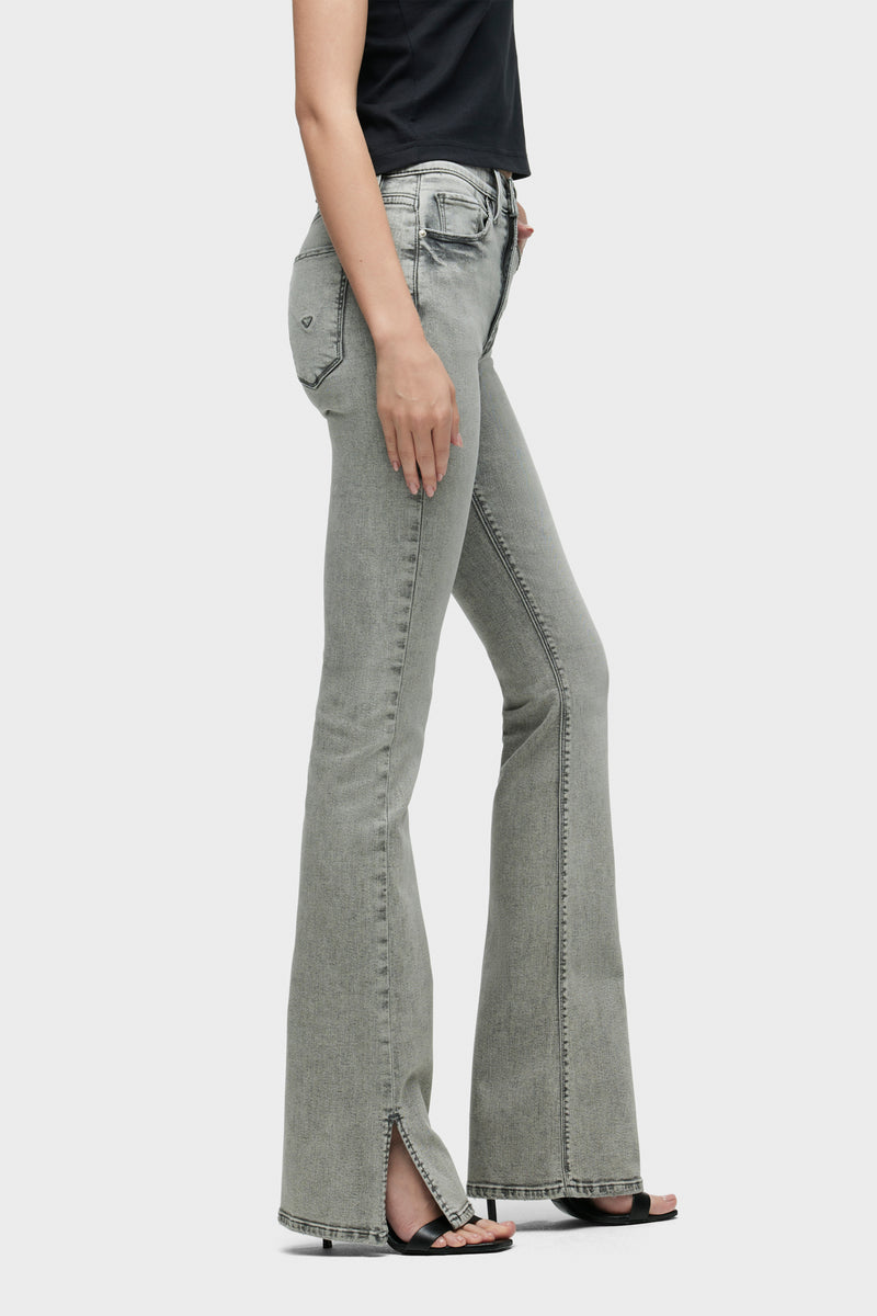 Barbara High-Rise Bootcut Jean w/ Outseam Slit