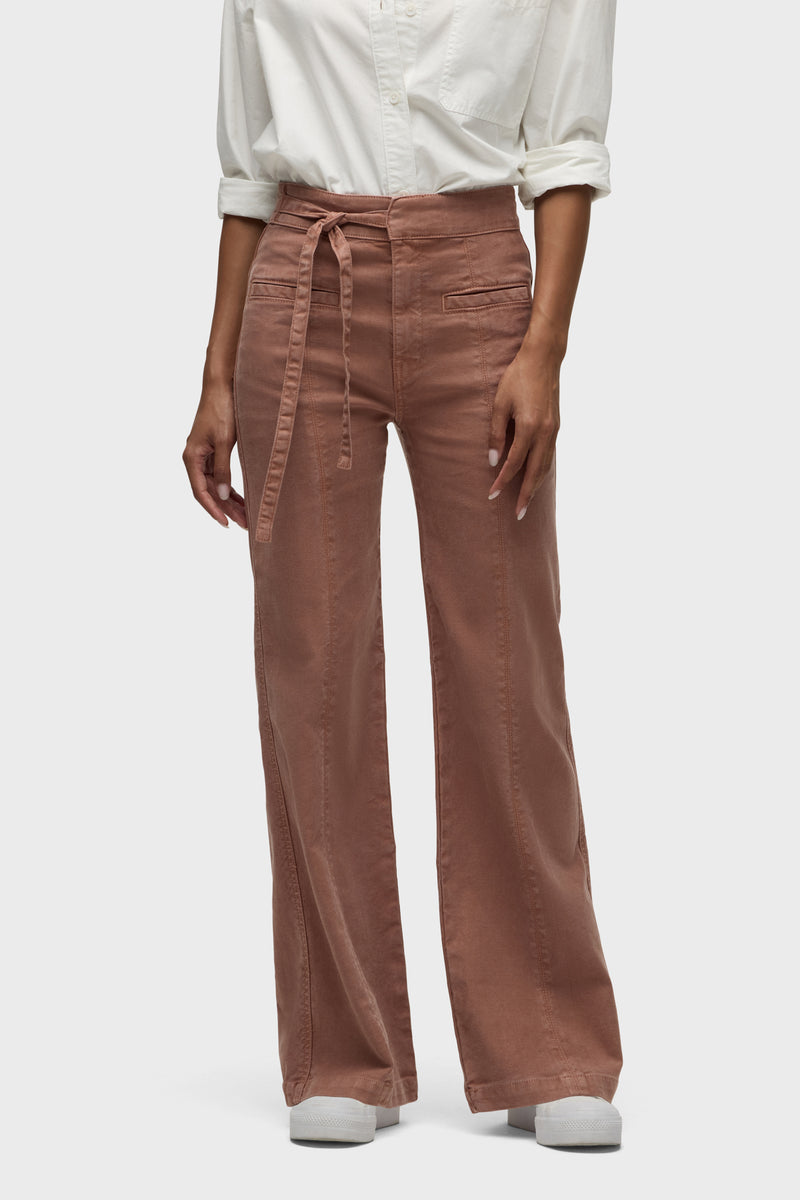 Tie Waist Pintucked Trouser Pant