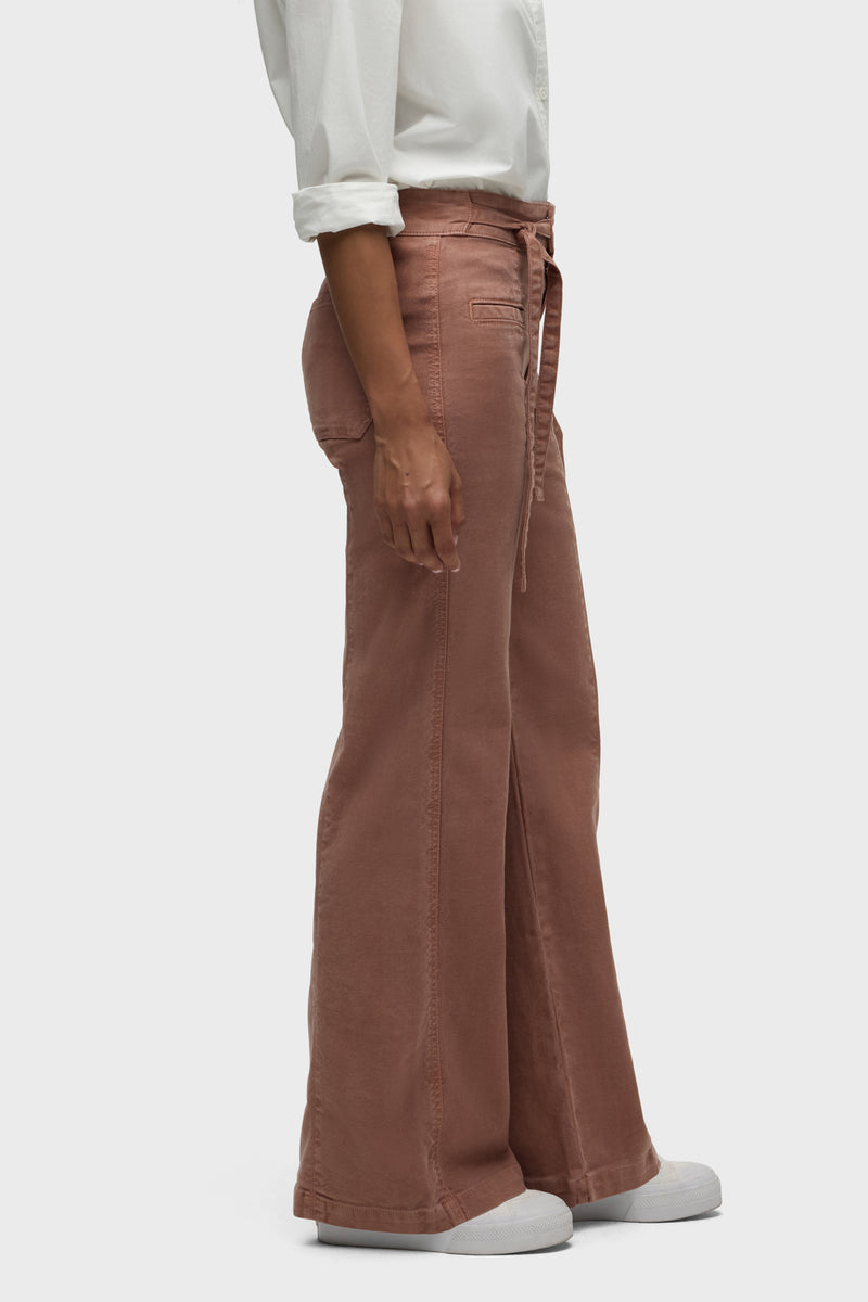 Tie Waist Pintucked Trouser Pant