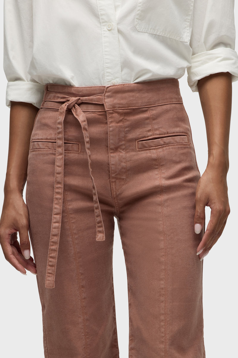 Tie Waist Pintucked Trouser Pant