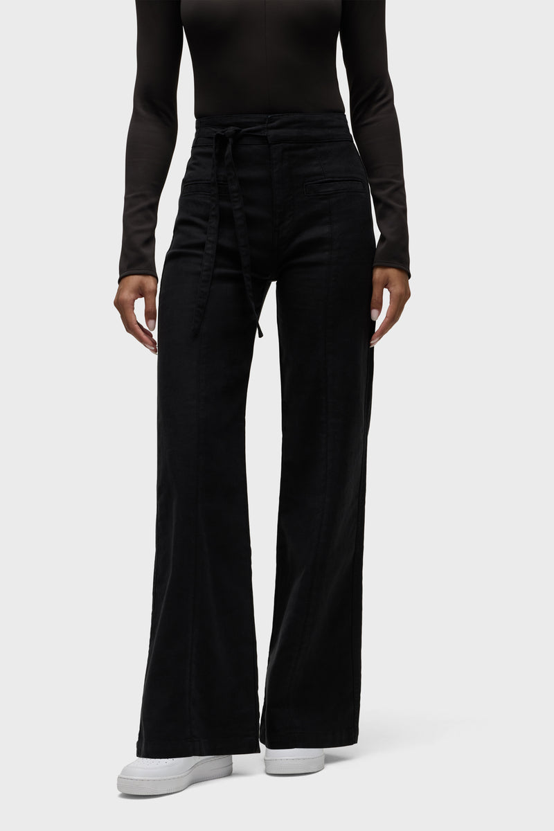 Tie Waist Pintucked Trouser Pant