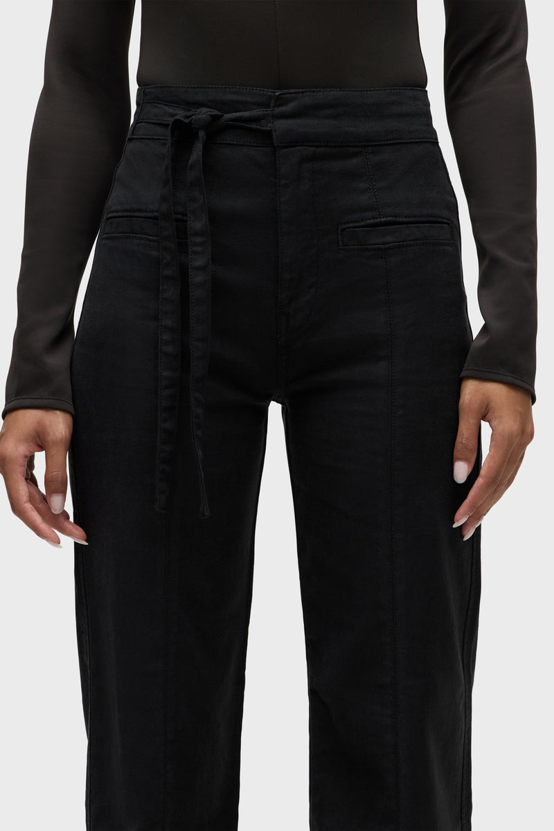 Tie Waist Pintucked Trouser Pant