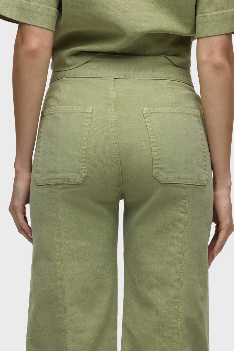 Tie Waist Pintucked Trouser Pant