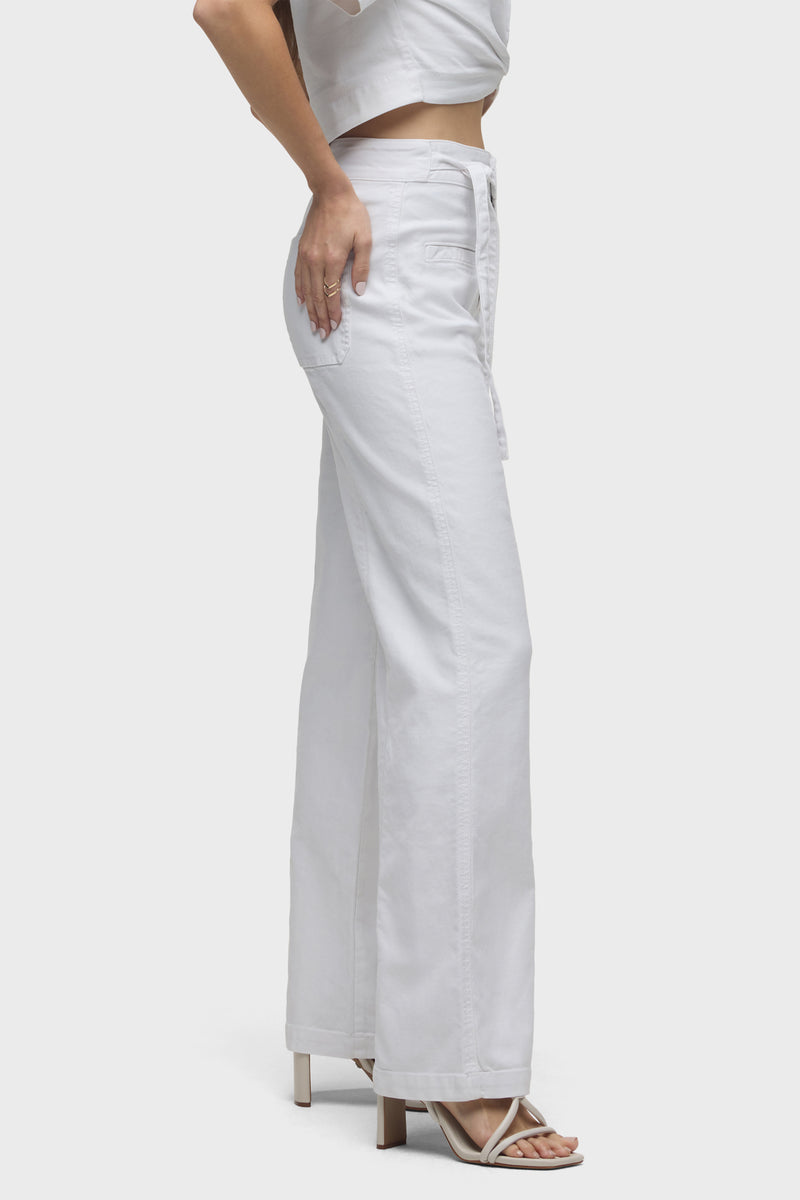 Tie Waist Pintucked Trouser Pant