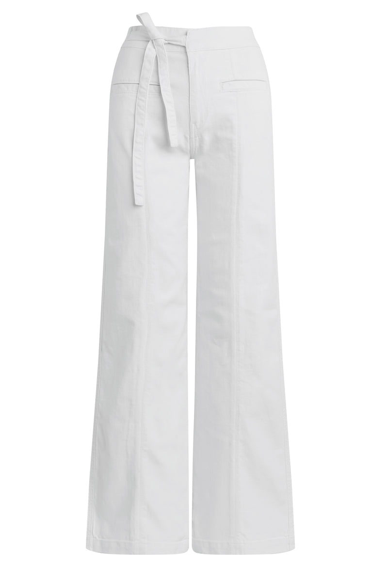 Tie Waist Pintucked Trouser Pant