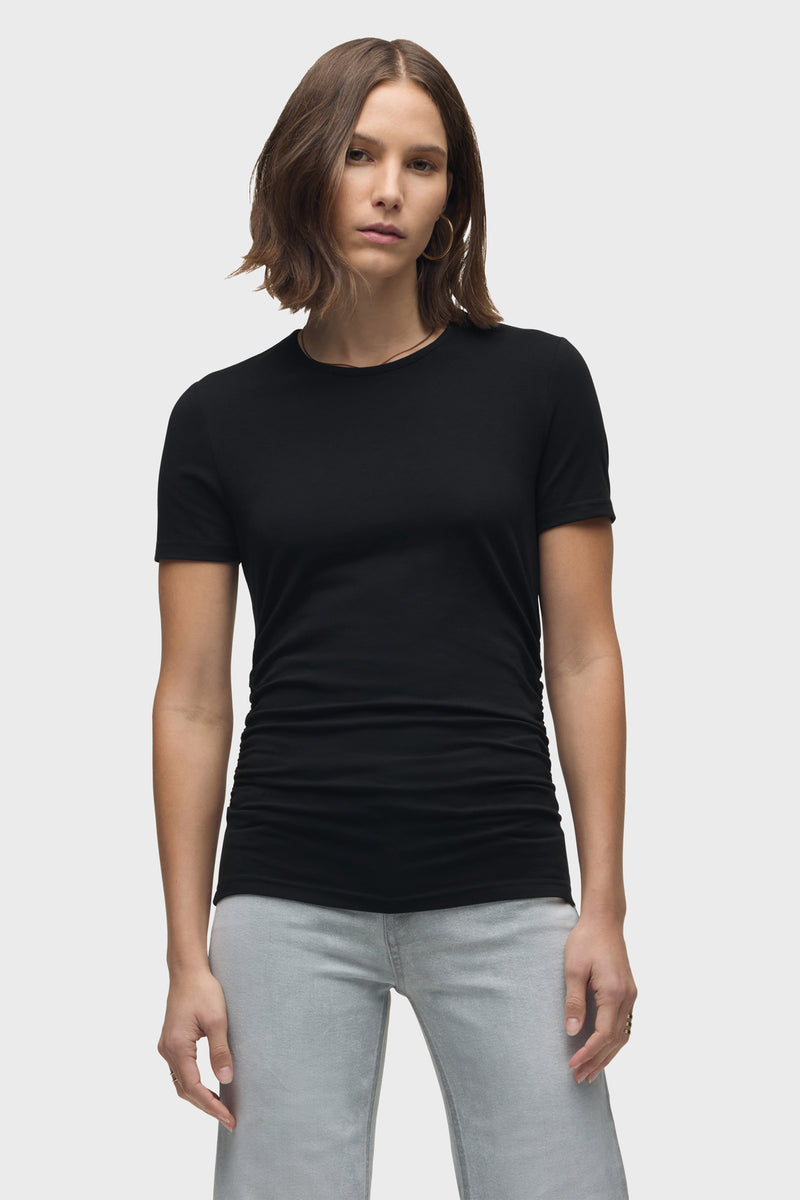 Ruched Crew Neck Top