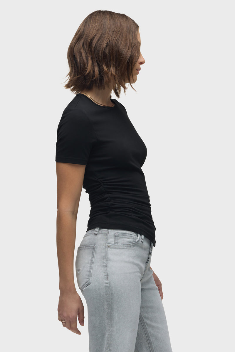 Ruched Crew Neck Top