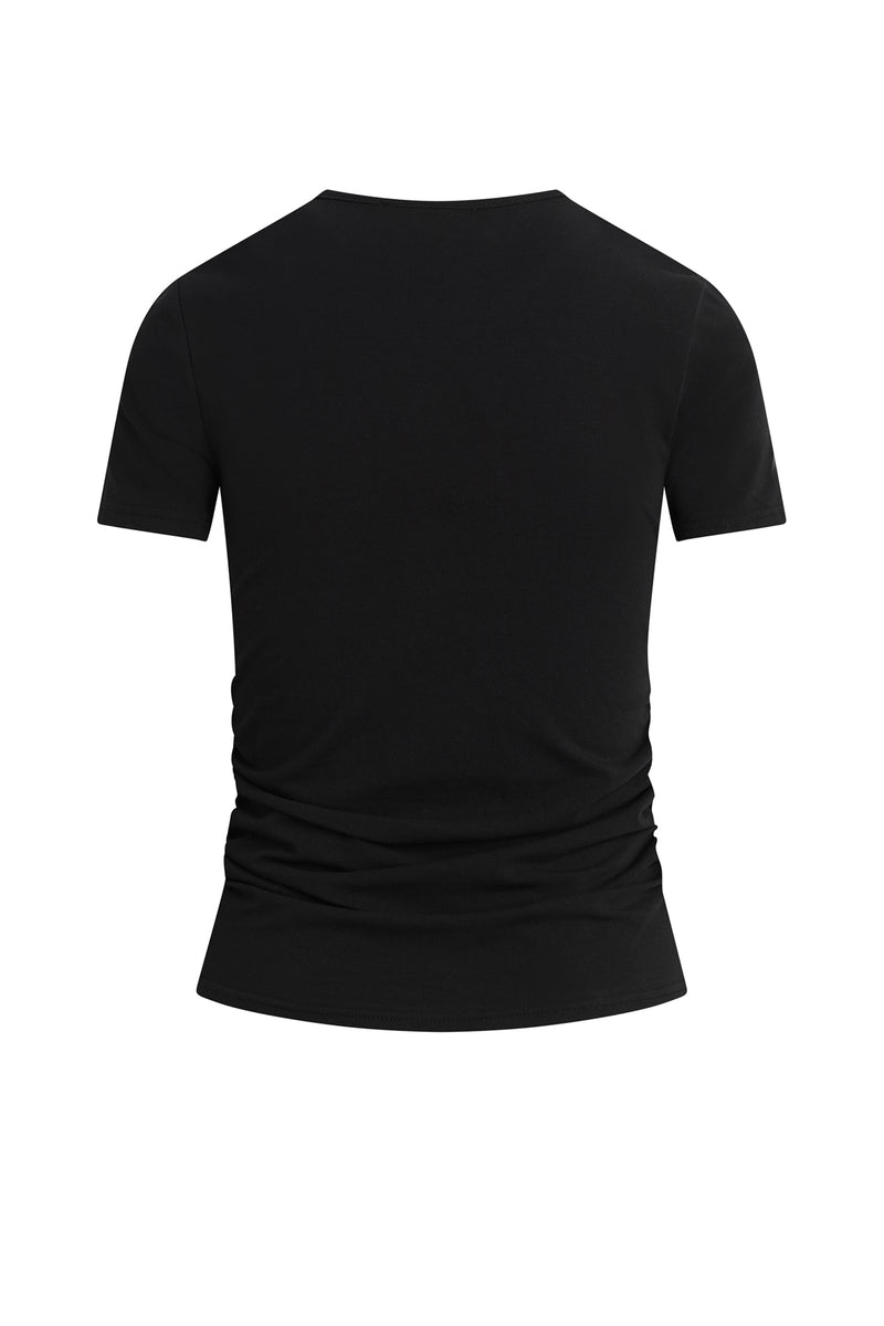 Ruched Crew Neck Top