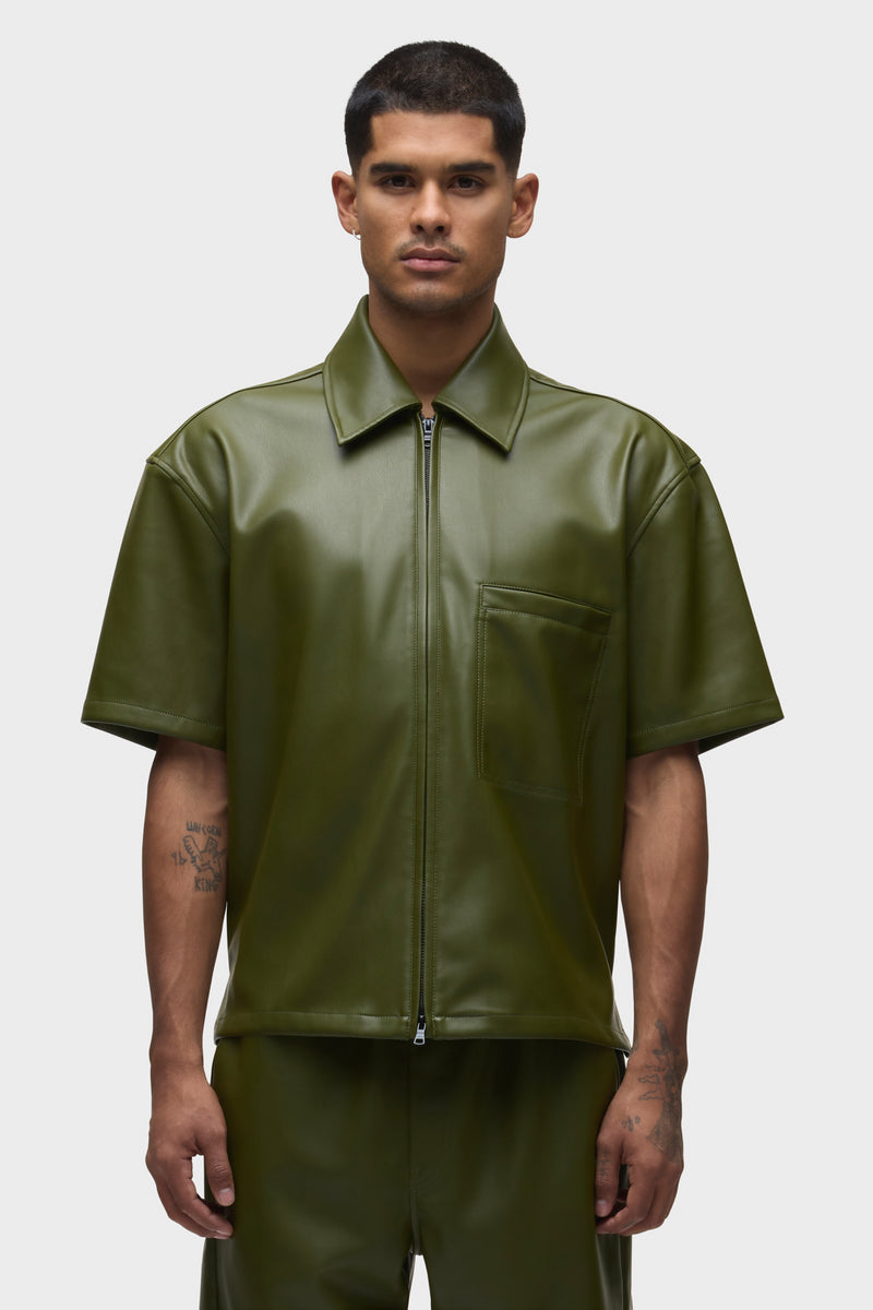 Vegan Short Sleeve Zip Shirt