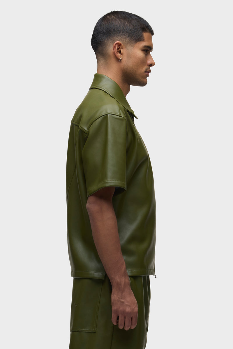 Vegan Short Sleeve Zip Shirt