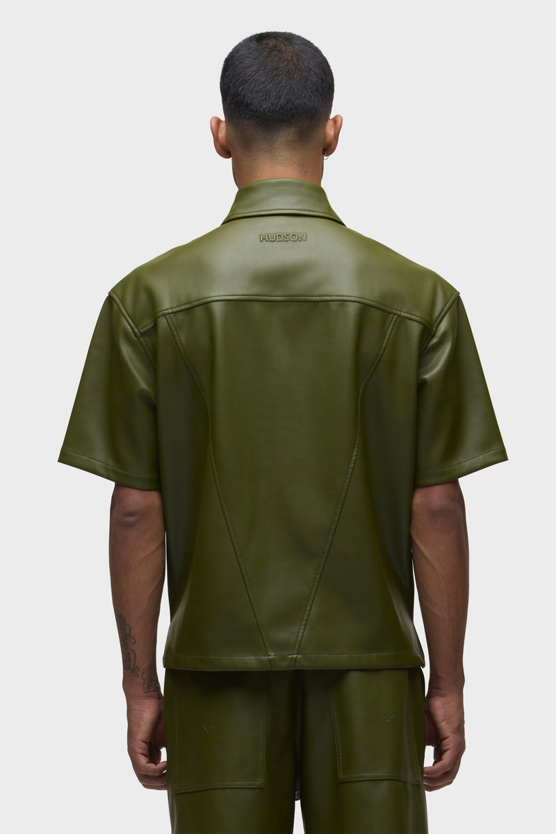 Vegan Short Sleeve Zip Shirt