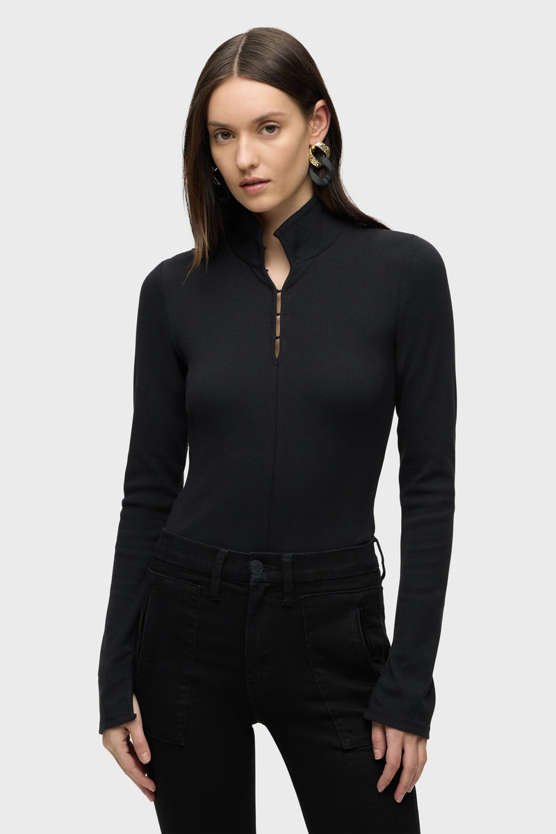 Long Sleeve Hook & Eye Bodysuit