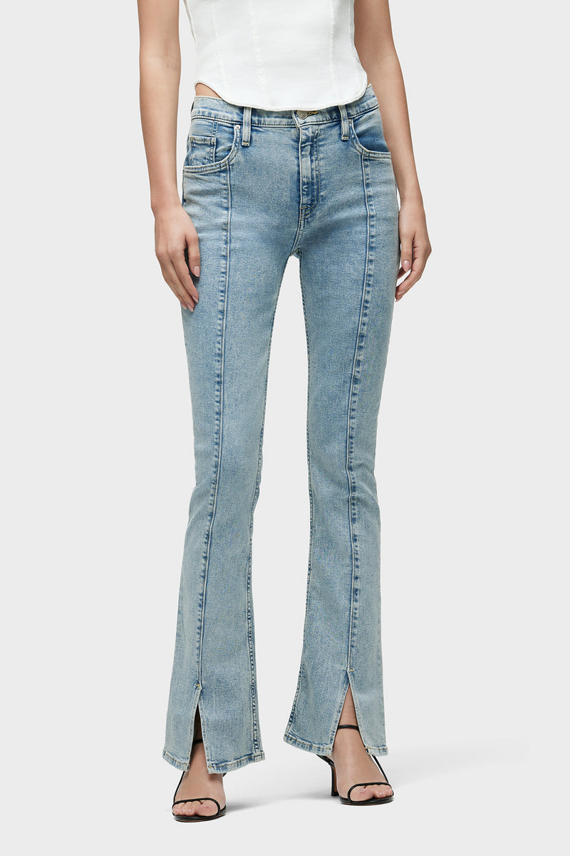 Barbara High-Rise Baby Bootcut Jean w/ Slit Hem