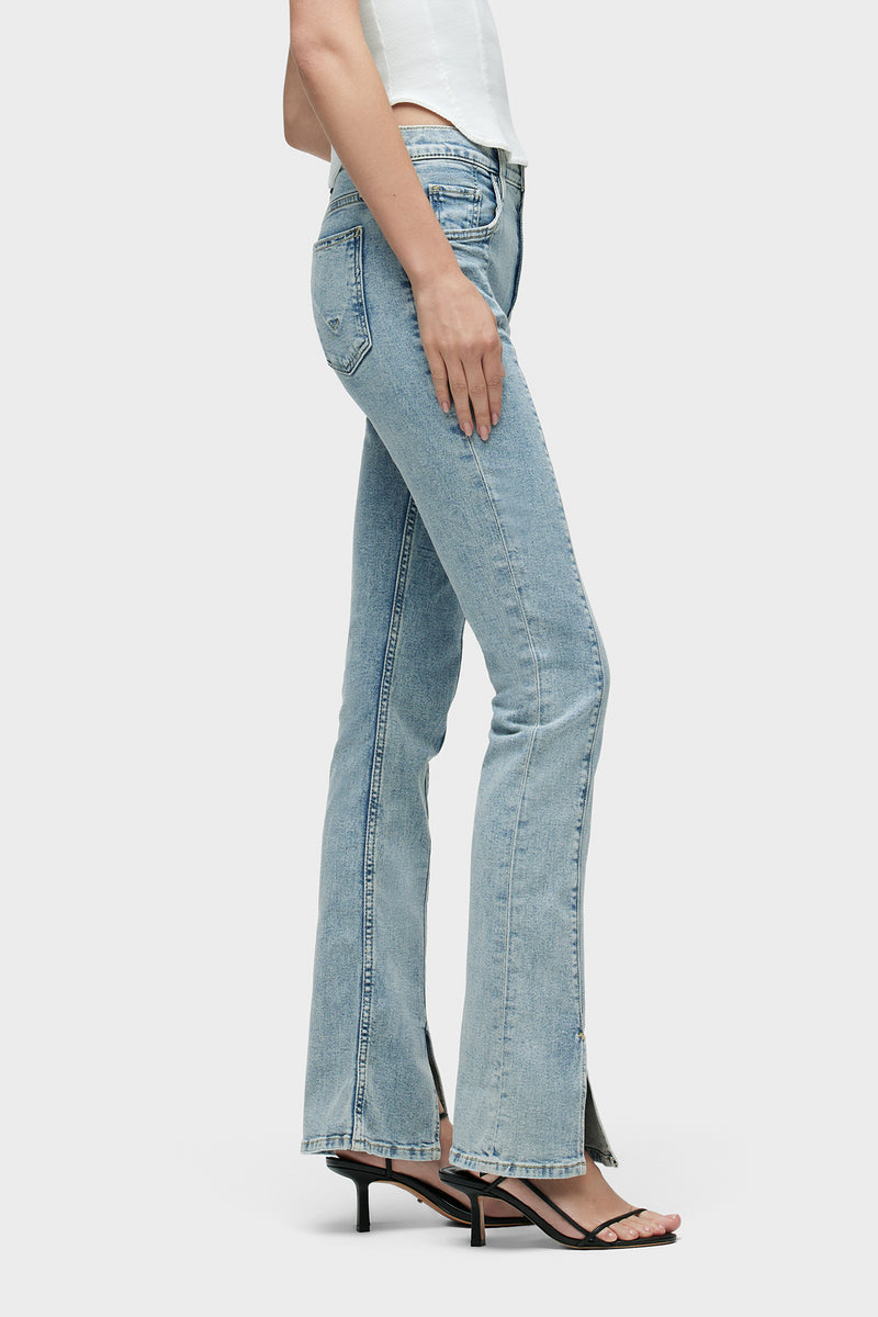 Barbara High-Rise Baby Bootcut Jean w/ Slit Hem