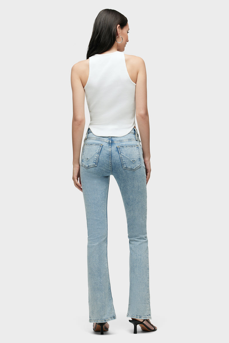 Barbara High-Rise Baby Bootcut Jean w/ Slit Hem