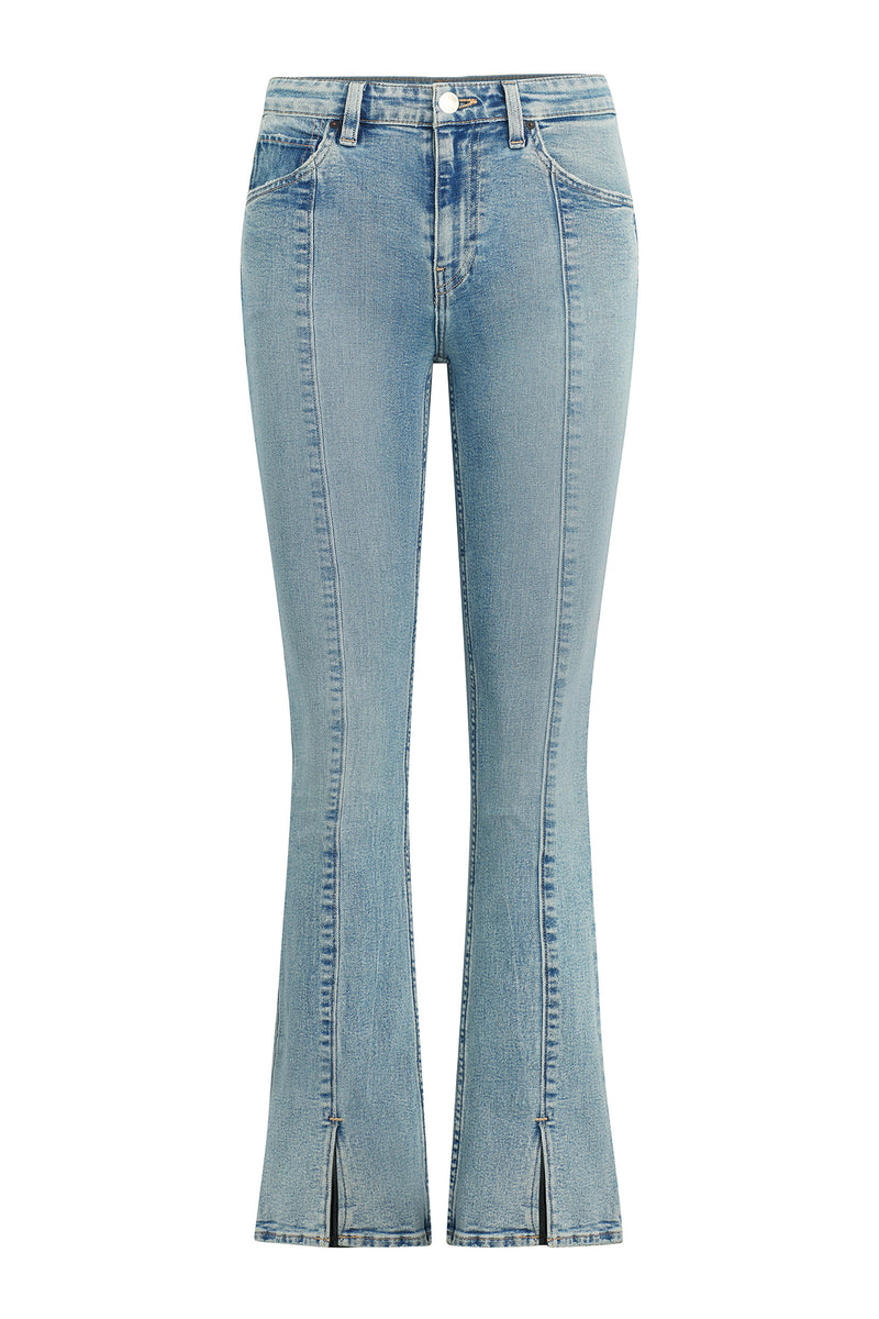 Barbara High-Rise Baby Bootcut Jean w/ Slit Hem