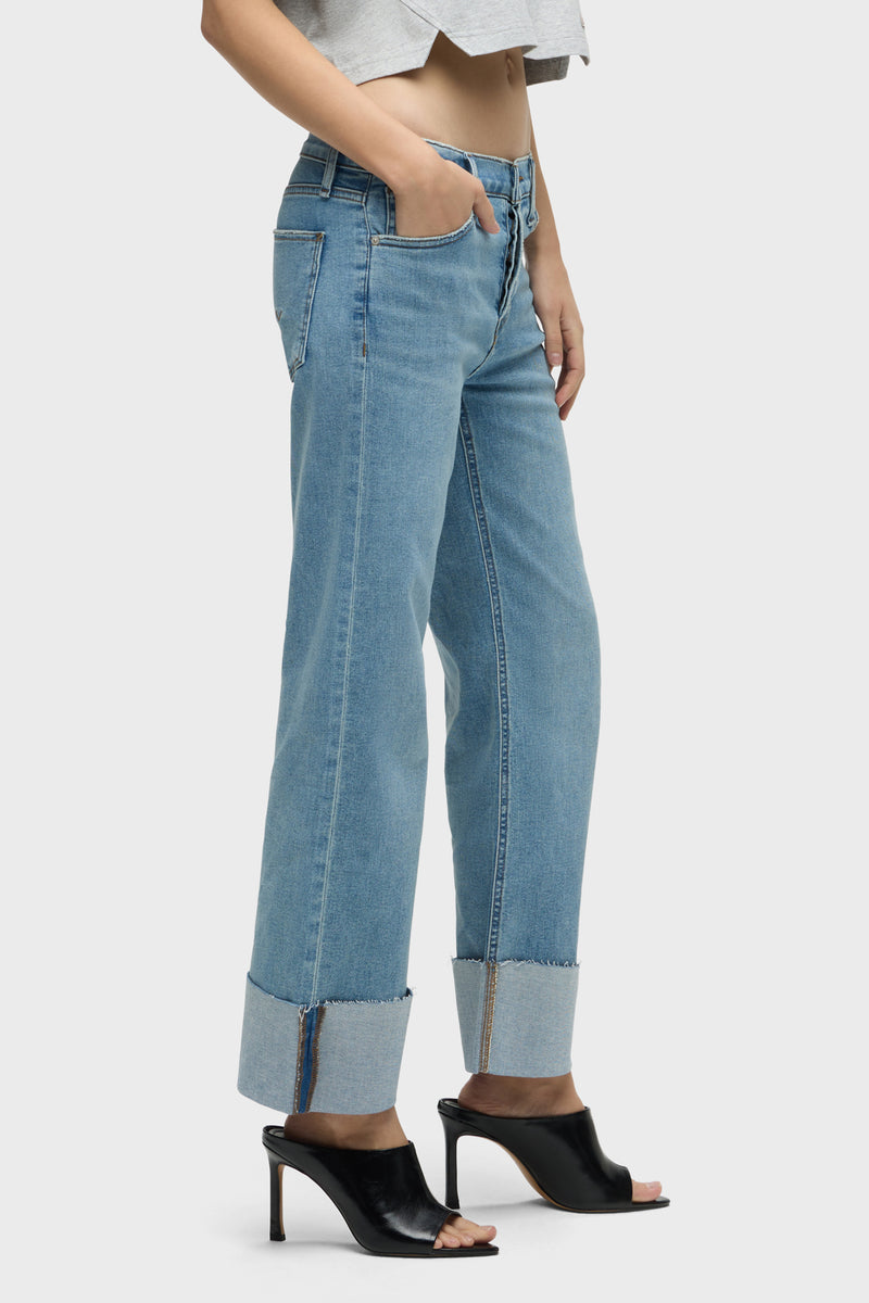 Rosie High-Rise Wide Leg Petite Jean w/ Cuff