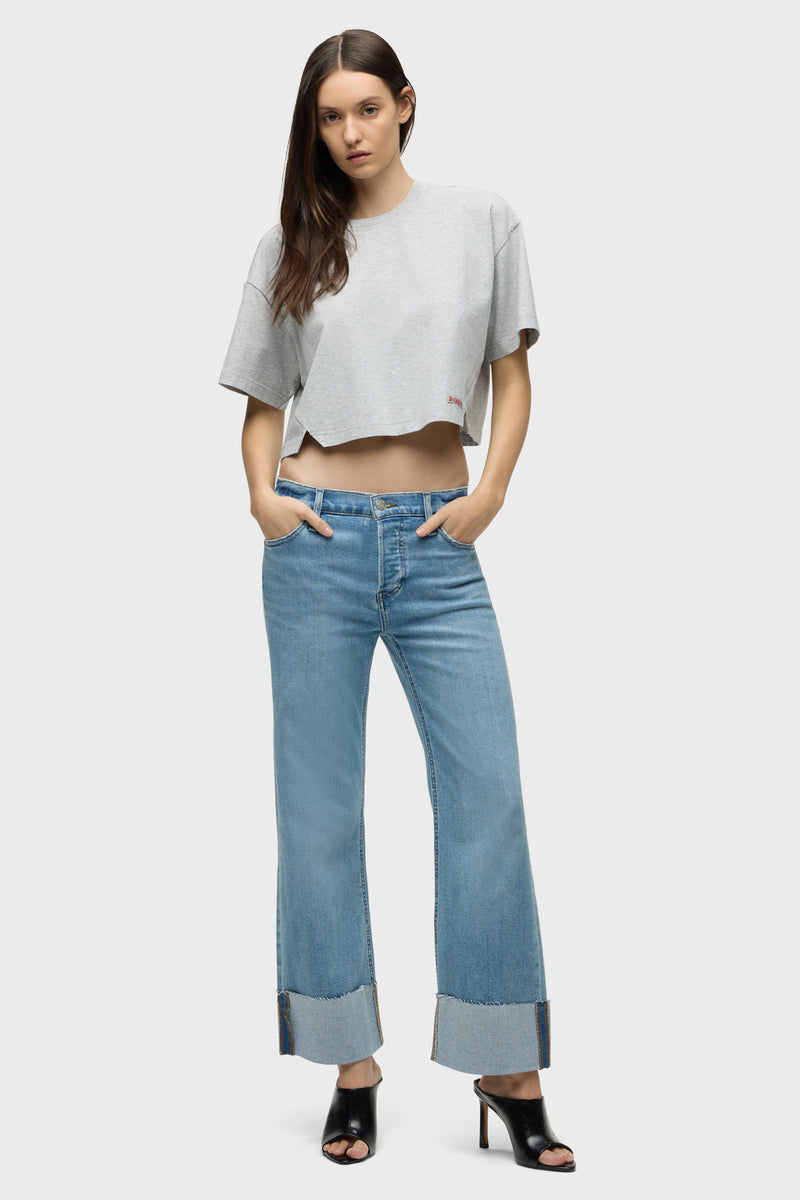 Rosie High-Rise Wide Leg Petite Jean w/ Cuff