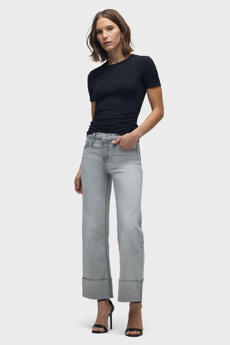 Rosie High-Rise Wide Leg Jean With Cuff