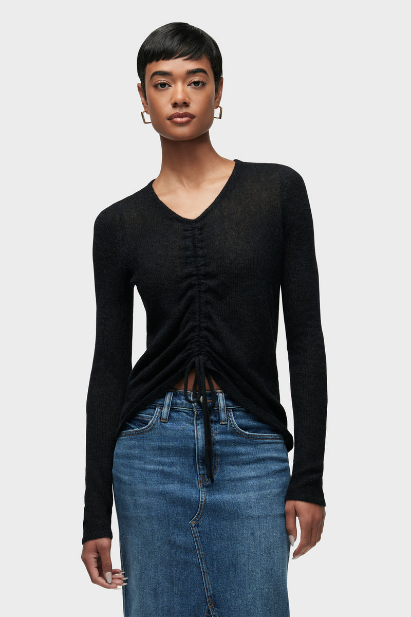 Ruched Long Sleeve Sweater