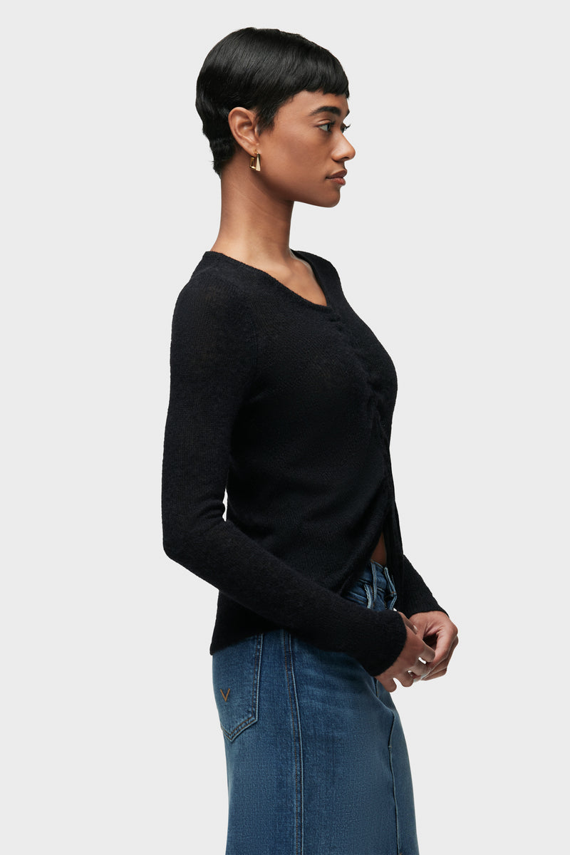 Ruched Long Sleeve Sweater