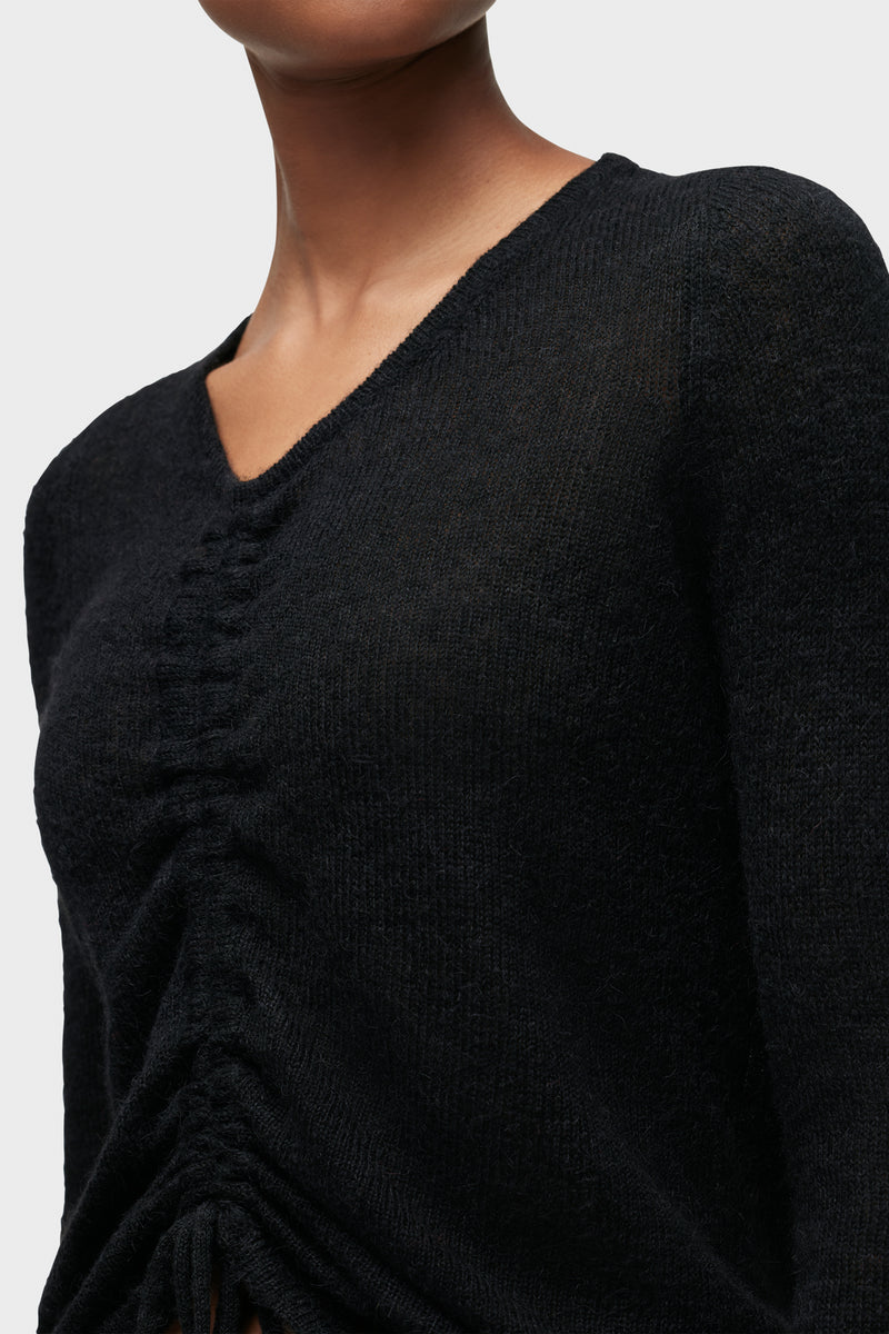 Ruched Long Sleeve Sweater