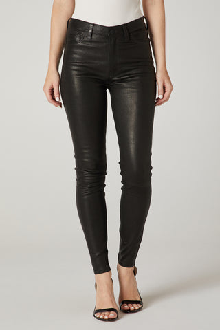 Rosa High Waisted Skinny Leg Leather Pant in Black | Elka Collective