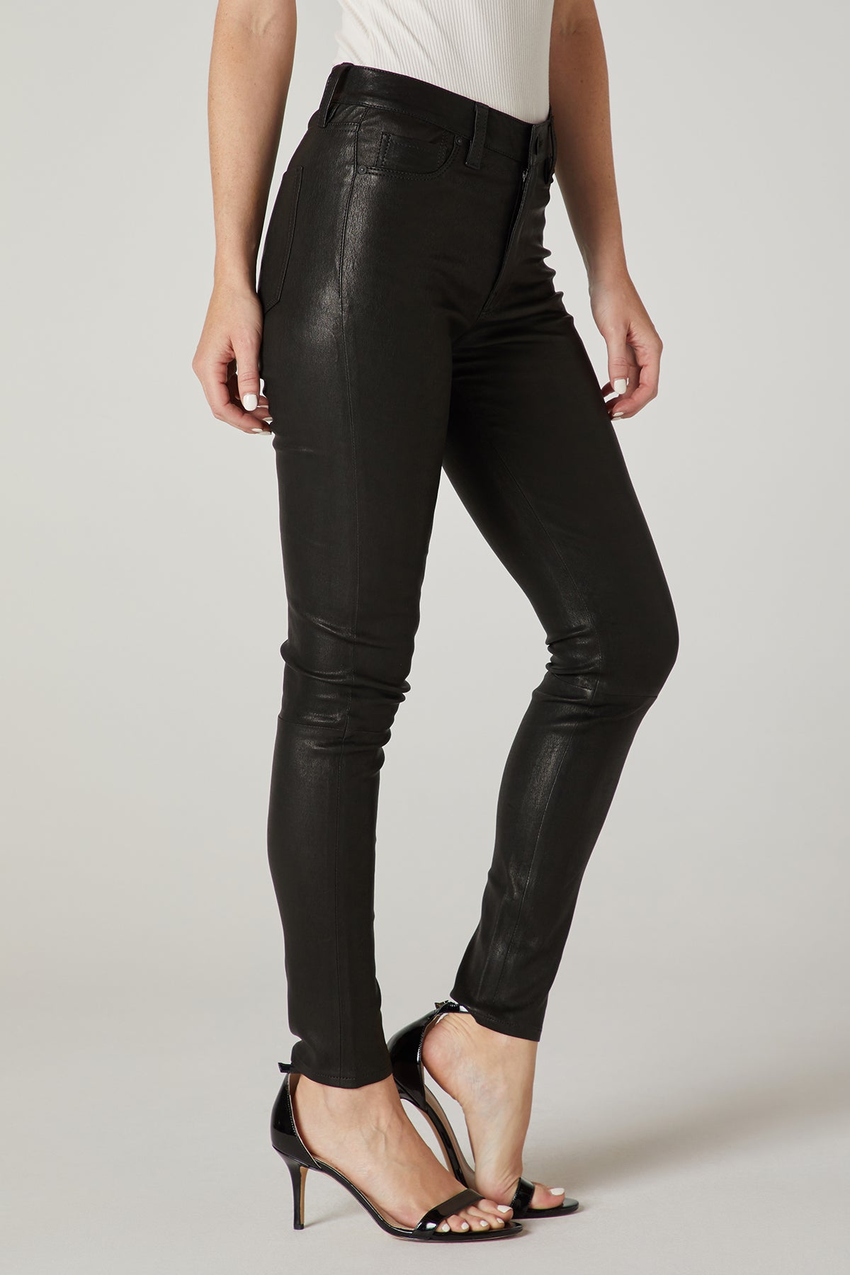 Tall Black Faux Leather High Waisted Legging  PrettyLittleThing