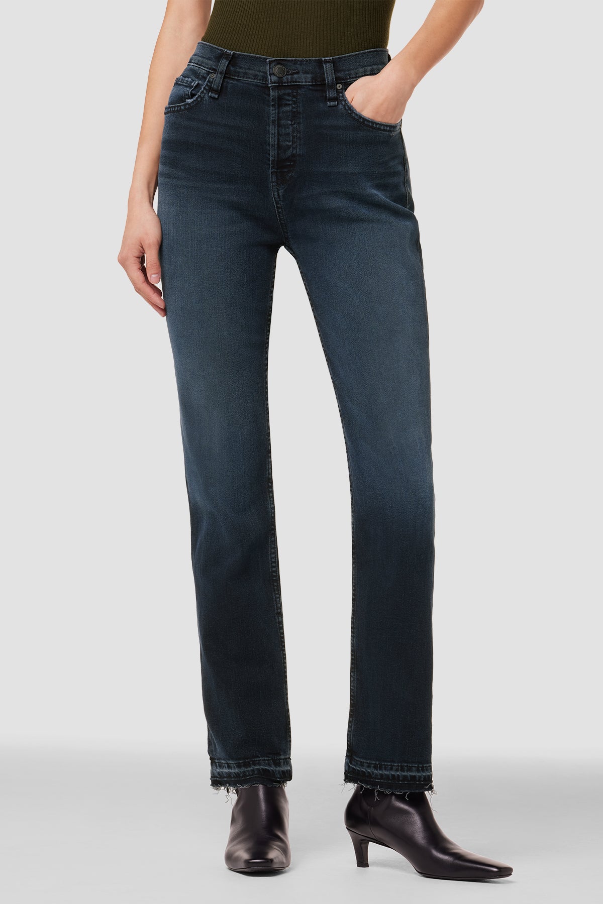 Holly High-Rise Straight Ankle Jean | Premium Italian Fabric