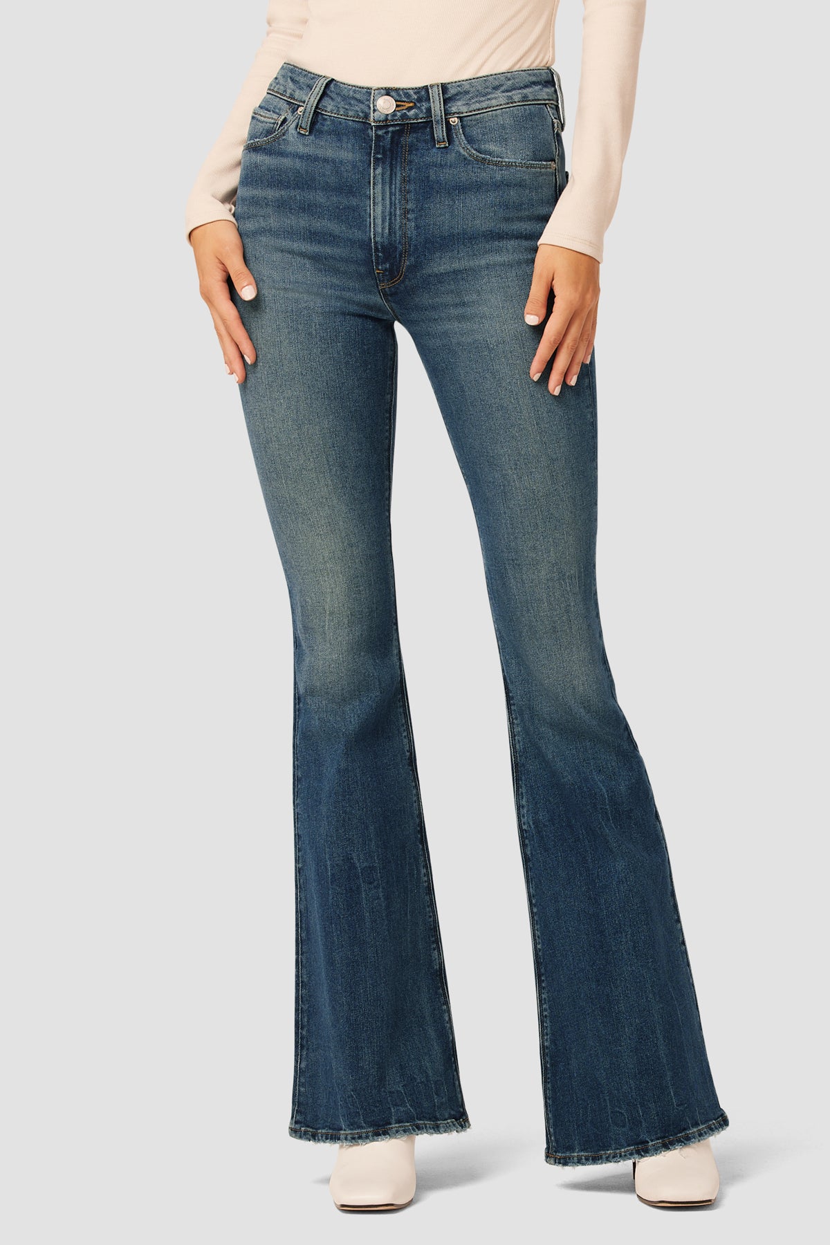 Hudson Jeans Holly High Rise Flared Stretch Denim Jeans